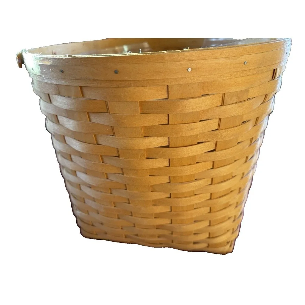 Longaberger 1998  Basket Large Round‎ Basket  Signed 12x10  Liner Grandma Core